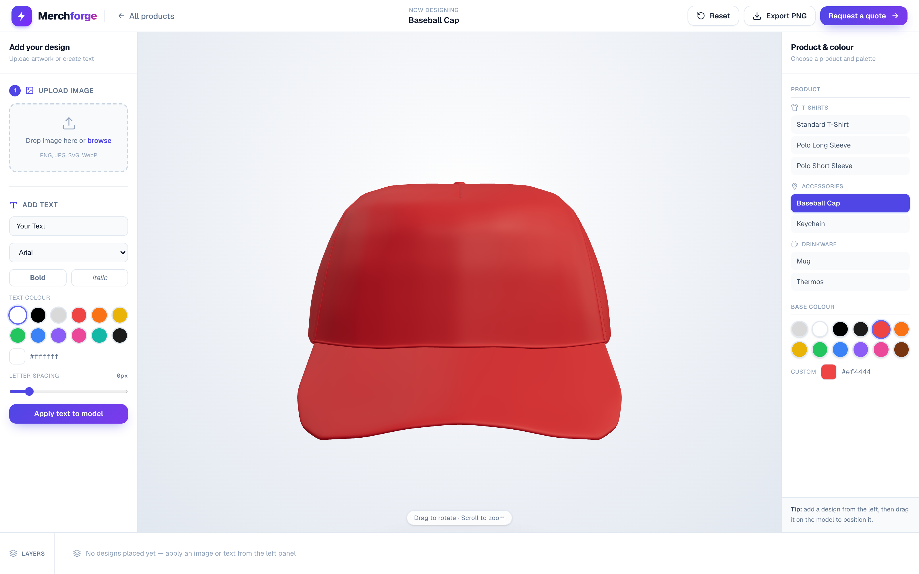 Configuring a baseball cap in 3D